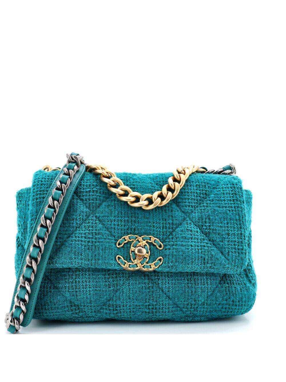 Chanel 19 Flap Bag Quilted Tweed Medium #241434C46B
